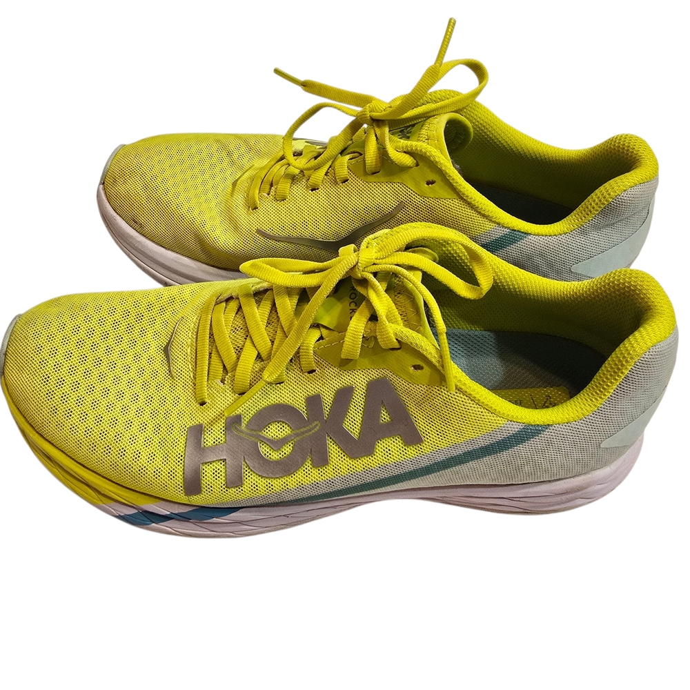 Hoka One One Carbon Plated Unisex Neon Yellow Sneakers Women 9,5 Men 8,5
